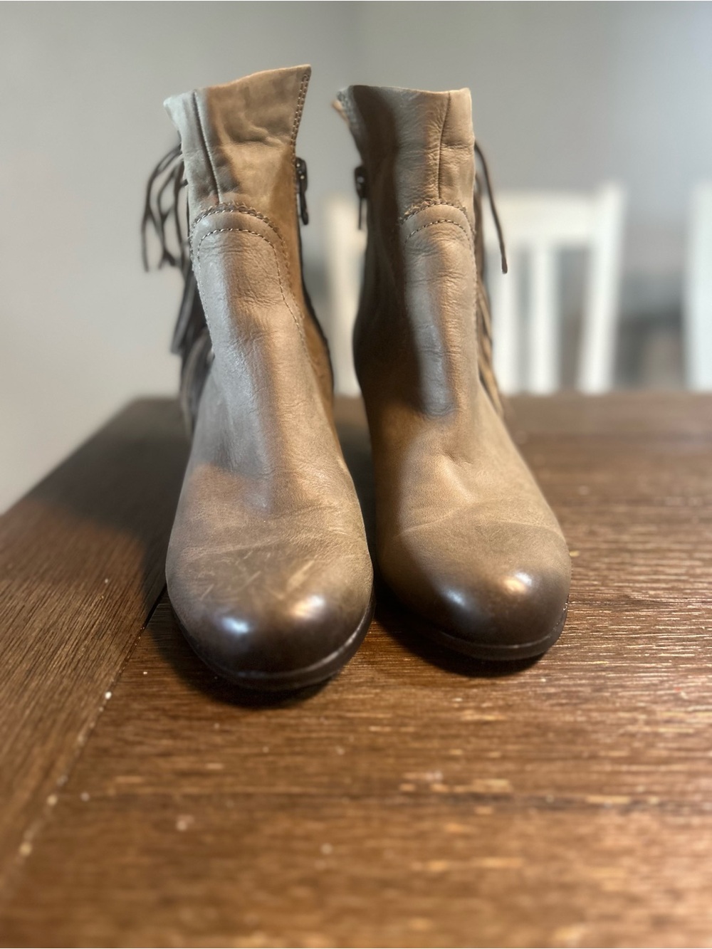 Sam Edelman leather fringe boots size 10 wide - Picture 6 of 12